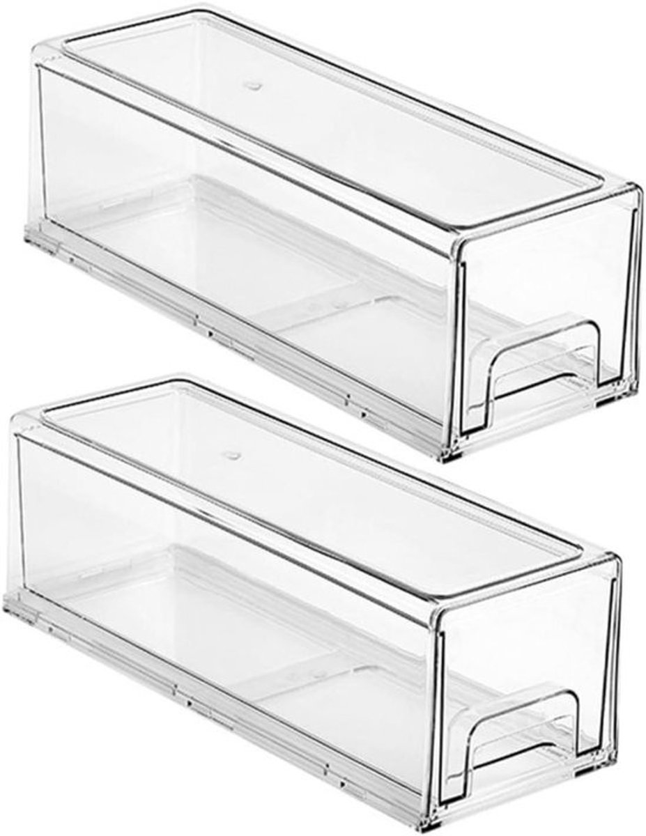 Make-up Organizer - Cosmetica Plank - Bureau Organiseren - Grote Lades - 2 Stuks - Transparant