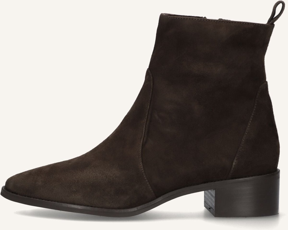 Notre-V 11038 Enkellaarsjes - Enkelboots met rits - Dames - Bruin - Maat 38