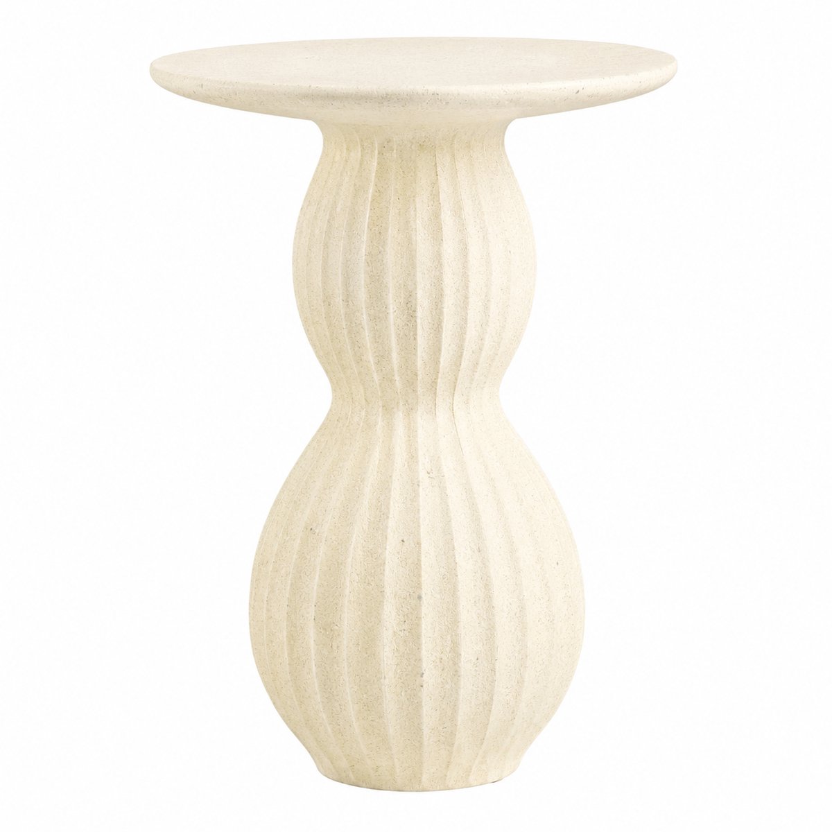 Artichok Nancy Fiberclay Bijzettafel Wit - Tafeltje - Rond - Scandinavisch - Crème - Ø 40 x 55 cm