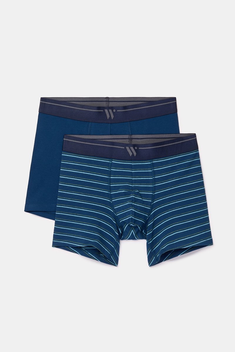Woody Heren boxer donkerblauwe streep - maat XL
