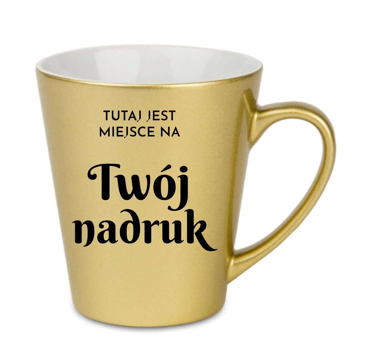 Perlmoer Goud Latte Mok 300ml - Personaliseerbaar met Eigen Ontwerp