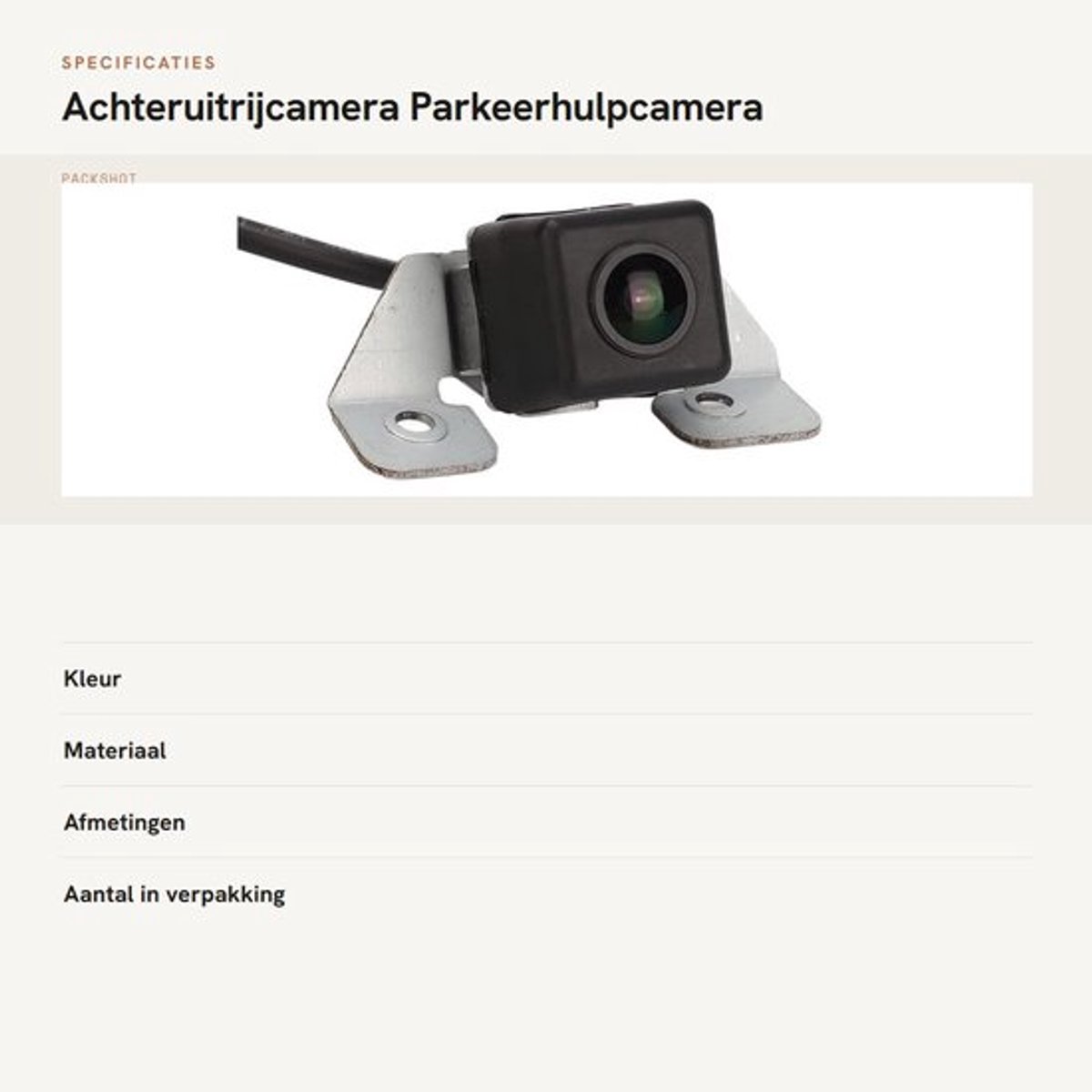 Dailygoods - Achteruitrijcamera - Parkeerhulpcamera - Plug-and-play Vervanging