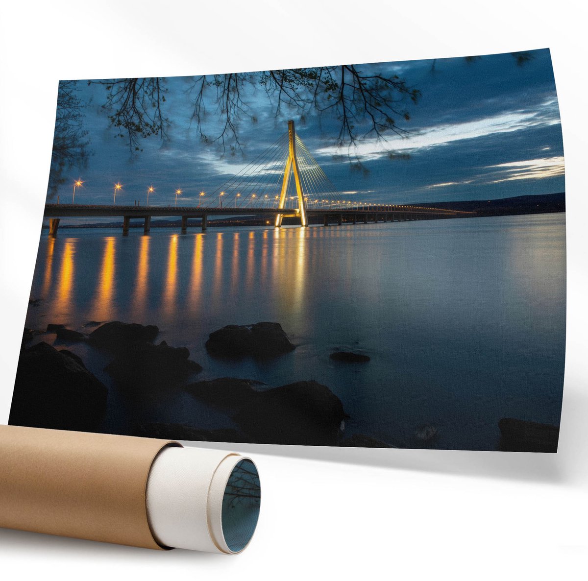 Coloray Polycanvas Poster - Figuurtje Op Melk, Illustratie - 594 x 840 mm - Wit Illustratie - Rechthoek - Muurdecoratie - Woonkamer - Humoristisch