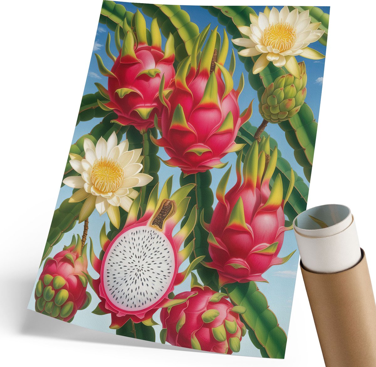 Wallfluent Polycanvas Wandposter - Moderne Compositie, Illustratie - 420 x 594 mm - Beige Illustratie - Rechthoek - Muurkunst - Woonkamer, Slaapkamer, Kantoor - Geometrische