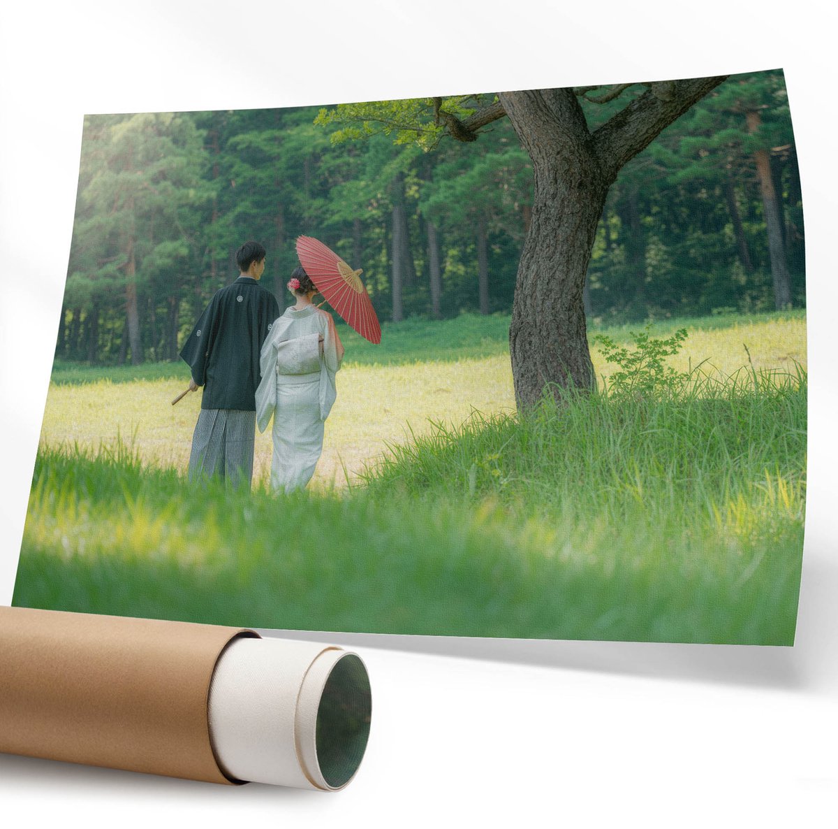 Coloray Polycanvas Wandposter - Een Moderne Mona Lisa, Schilderen - 594 x 840 mm - Groen Decoratie - Rechthoek - Interieurdecoratie - Kantoor - Humoristisch