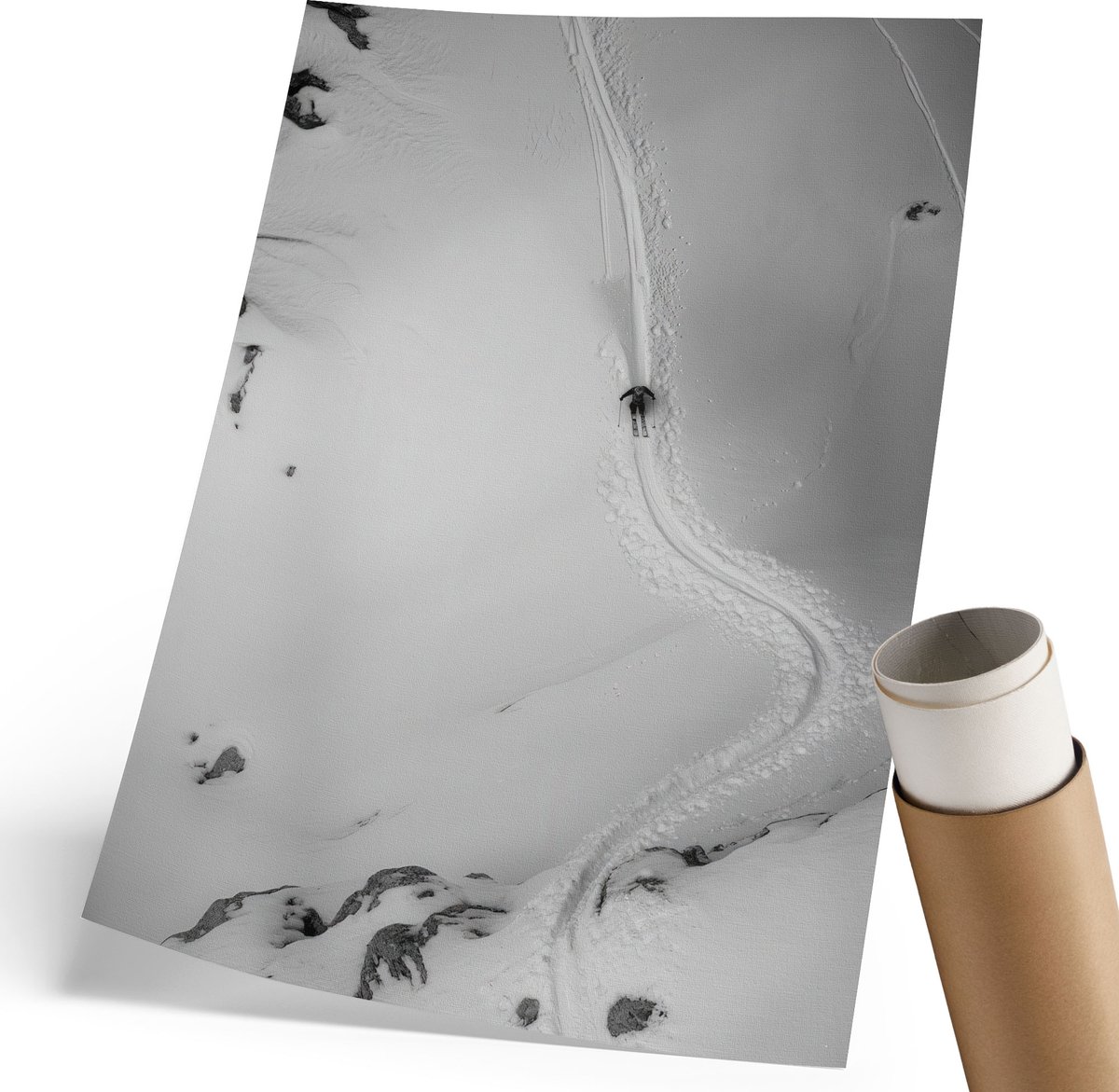 Coloray Polycanvas Poster - Skiërsrit, Fotografie - 210 x 297 mm - Wit Wandposter - Rechthoek - Wandkunst - Woonkamer, Slaapkamer, Kantoor - Modern