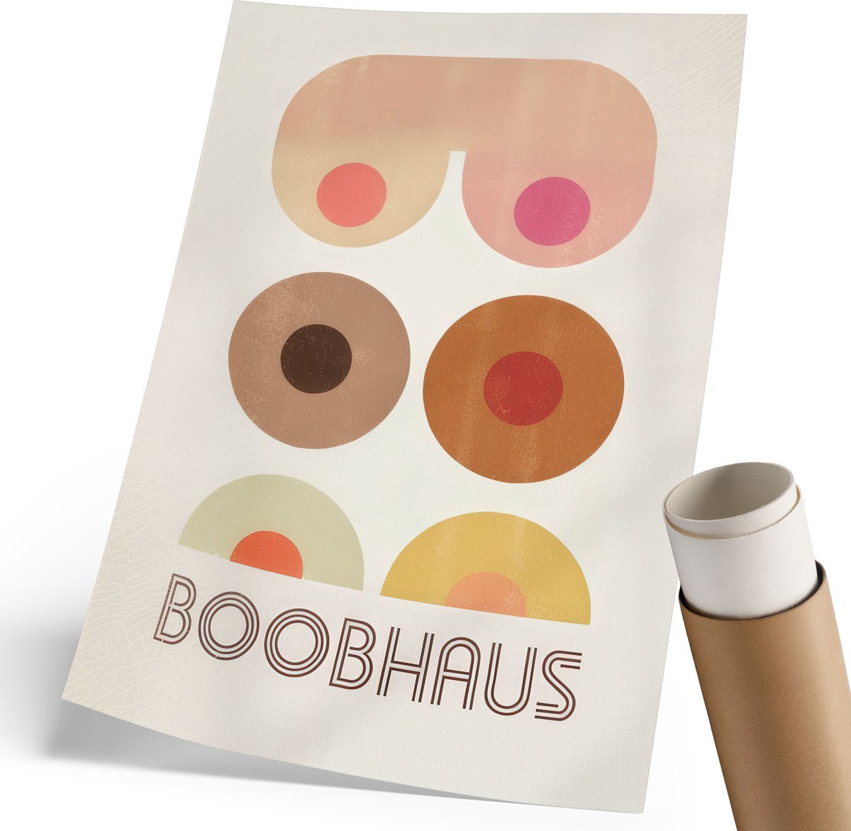 Coloray Polycanvas Poster - Boobhaus-Graphics, Illustratie - 210 x 297 mm - Beige Wanddecoratie - Rechthoek - Wandkunst - Woonkamer, Slaapkamer, Kantoor - Humoristisch