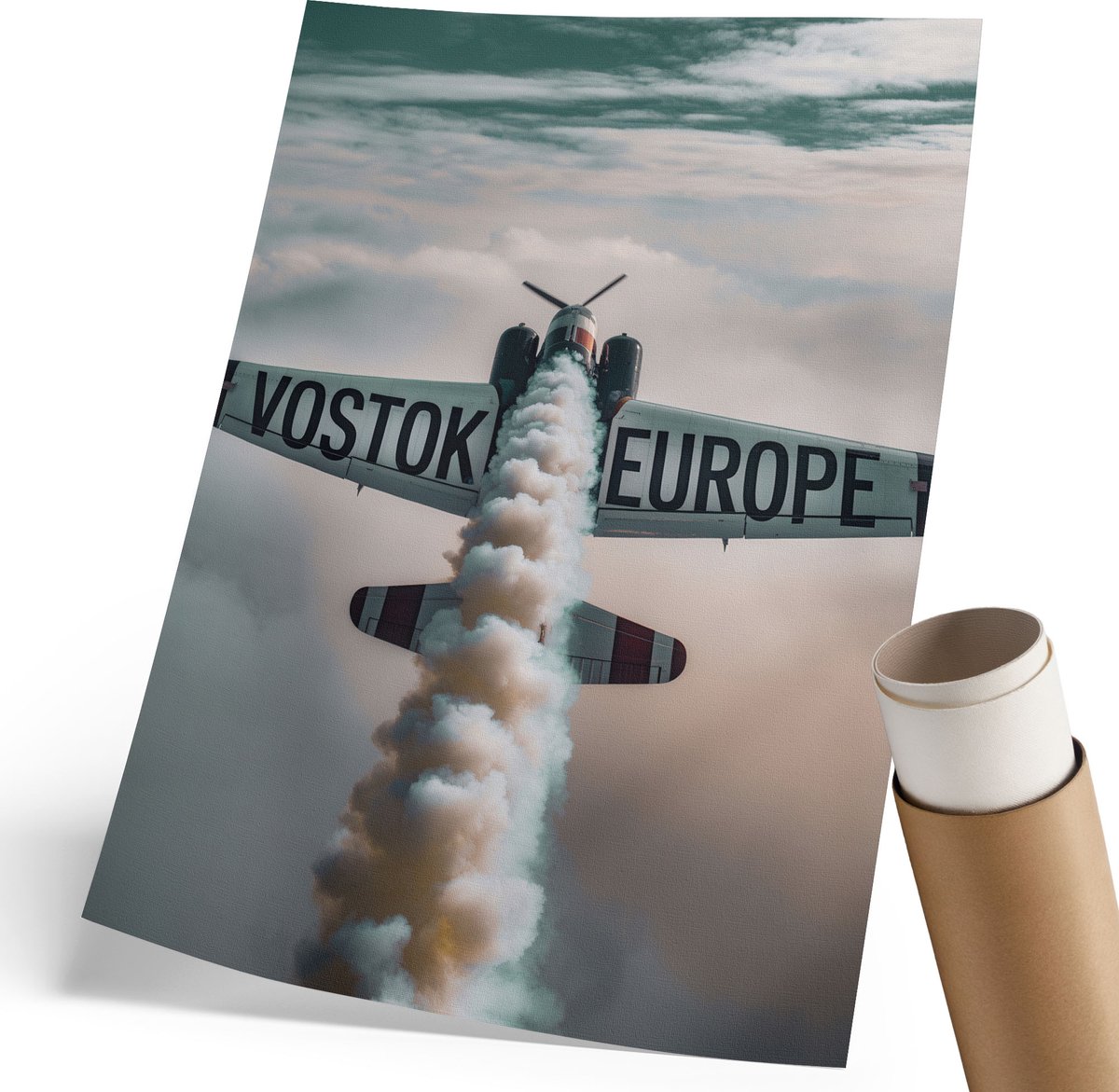 Coloray Polycanvas Wandposter - Luchtvaartkunst, Fotografie - 210 x 297 mm - Grijs Illustratie - Rechthoek - Muurkunst - Woonkamer, Slaapkamer, Kantoor - Modern