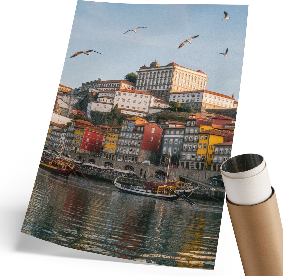 Coloray Polycanvas Poster - Stedelijke Charme, Fotografie - 210 x 297 mm - Geel Kunst - Rechthoek - Muurdecoratie - Woonkamer, Slaapkamer, Kantoor - Klassiek