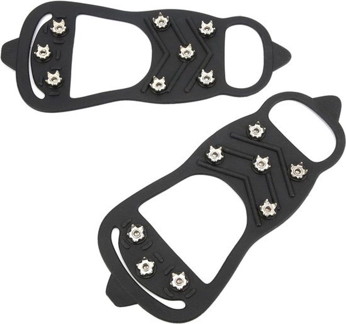 Sneeuwschoenen Spikes - IJsschoenen Covers - Buiten Wandelen - 8-tanden Roestvrij Staal - Maat M (35-40) - Zwart