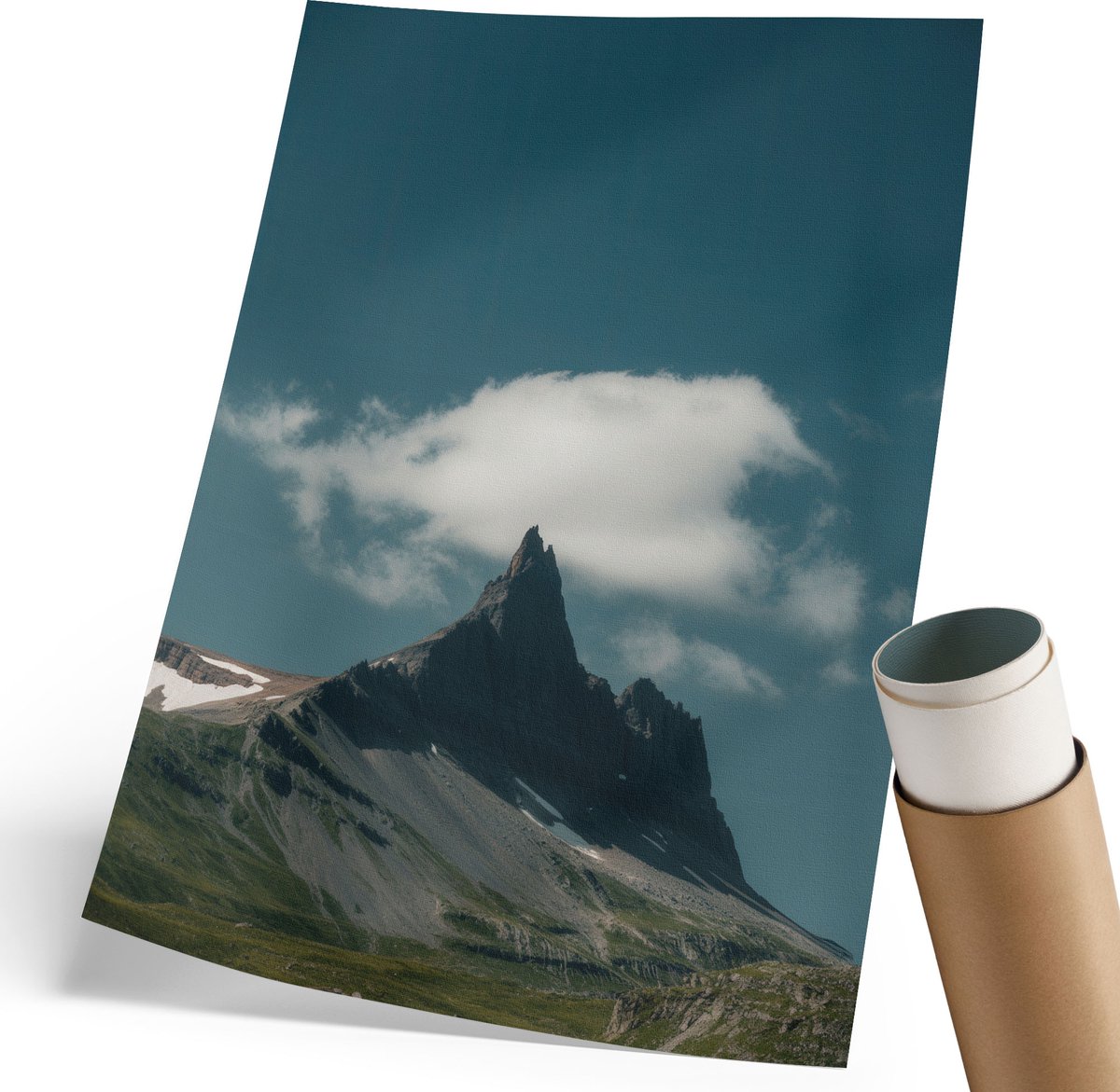 Coloray Polycanvas Poster - Majesteit Van De Bergen, Fotografie - 210 x 297 mm - Blauw Design - Rechthoek - Wandkunst - Woonkamer, Slaapkamer, Kantoor - Modern