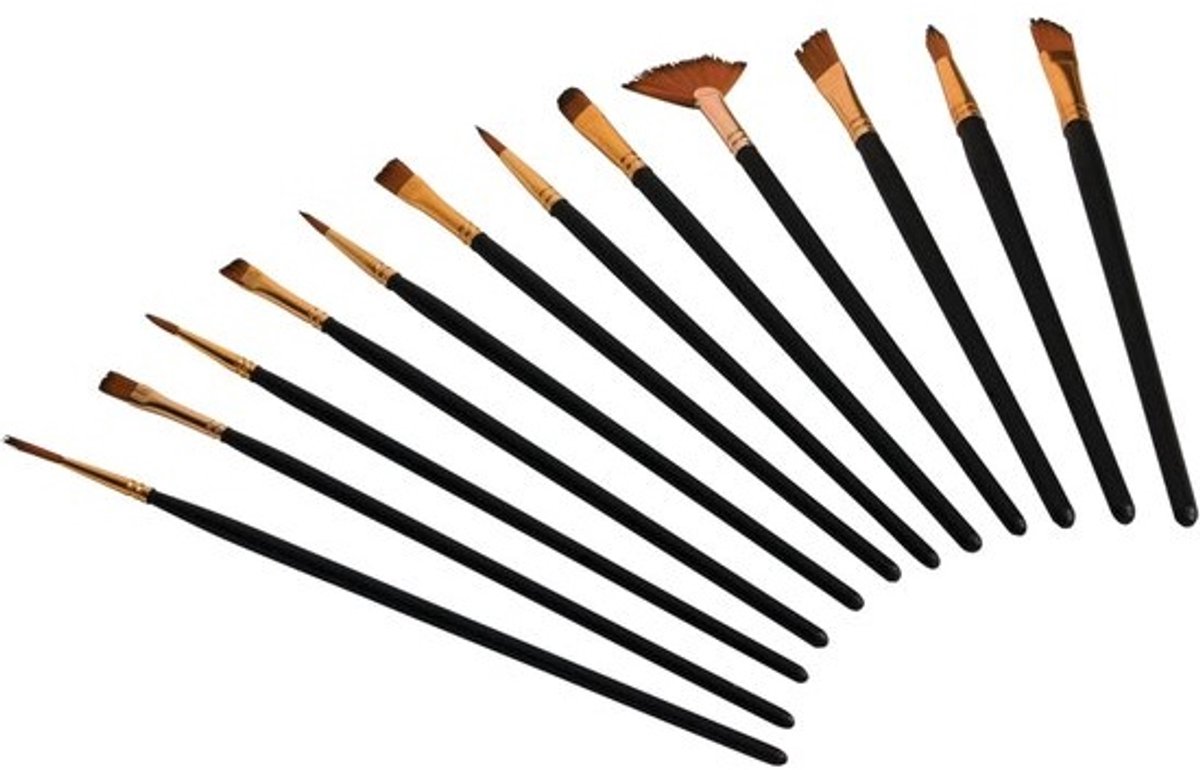 Detail Borstel Kit - Touchup Borstels - Auto Herstel - Nylon Borstelharen - 12 Stuks - Wit