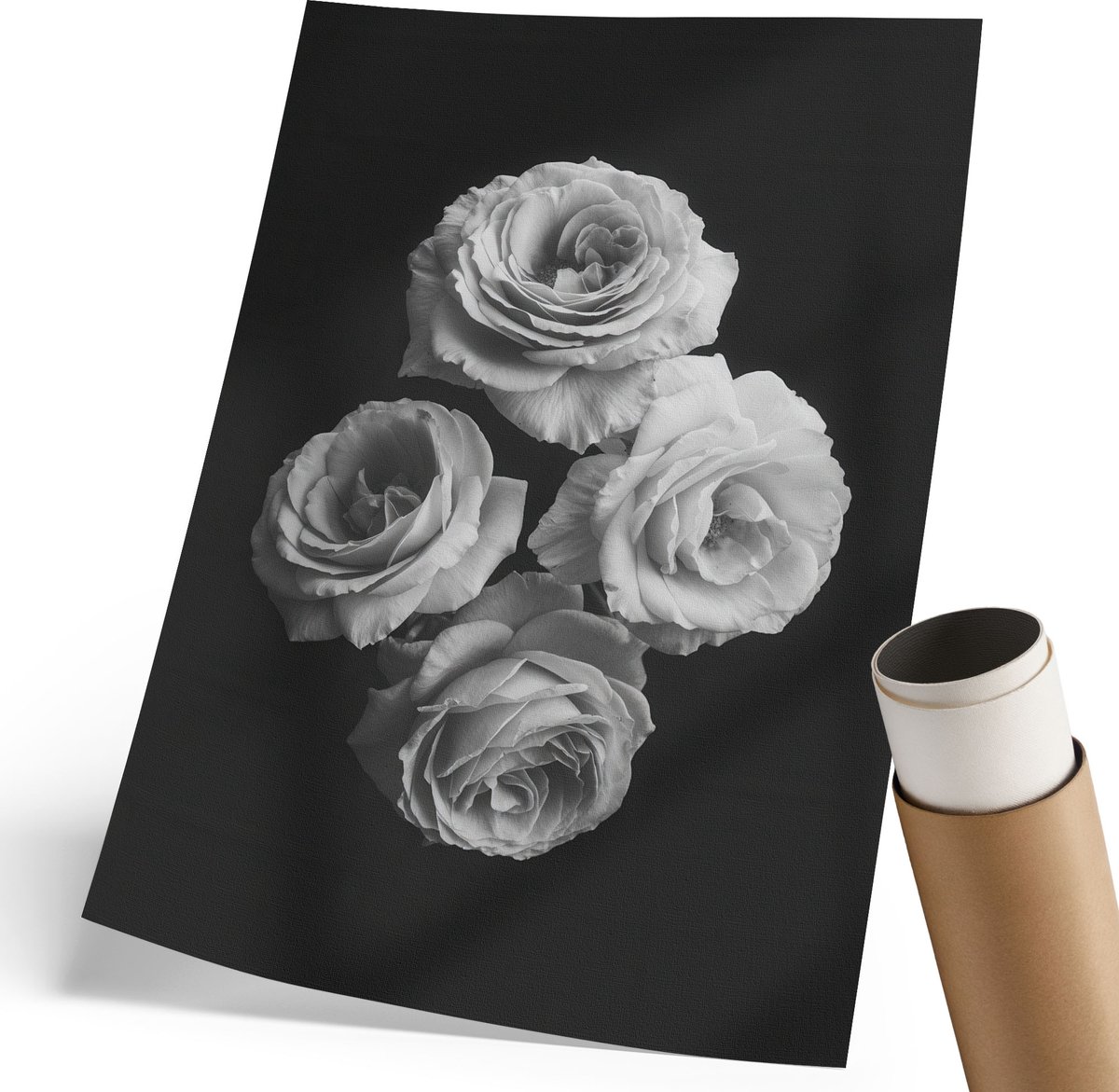 Coloray Canvas Poster Polycanvas - De Gloeilamp En De Stad, Beige - 210 x 297 mm - Zwart Patroon - Rechthoek - Decoratieve poster - Kantoor - Klassiek
