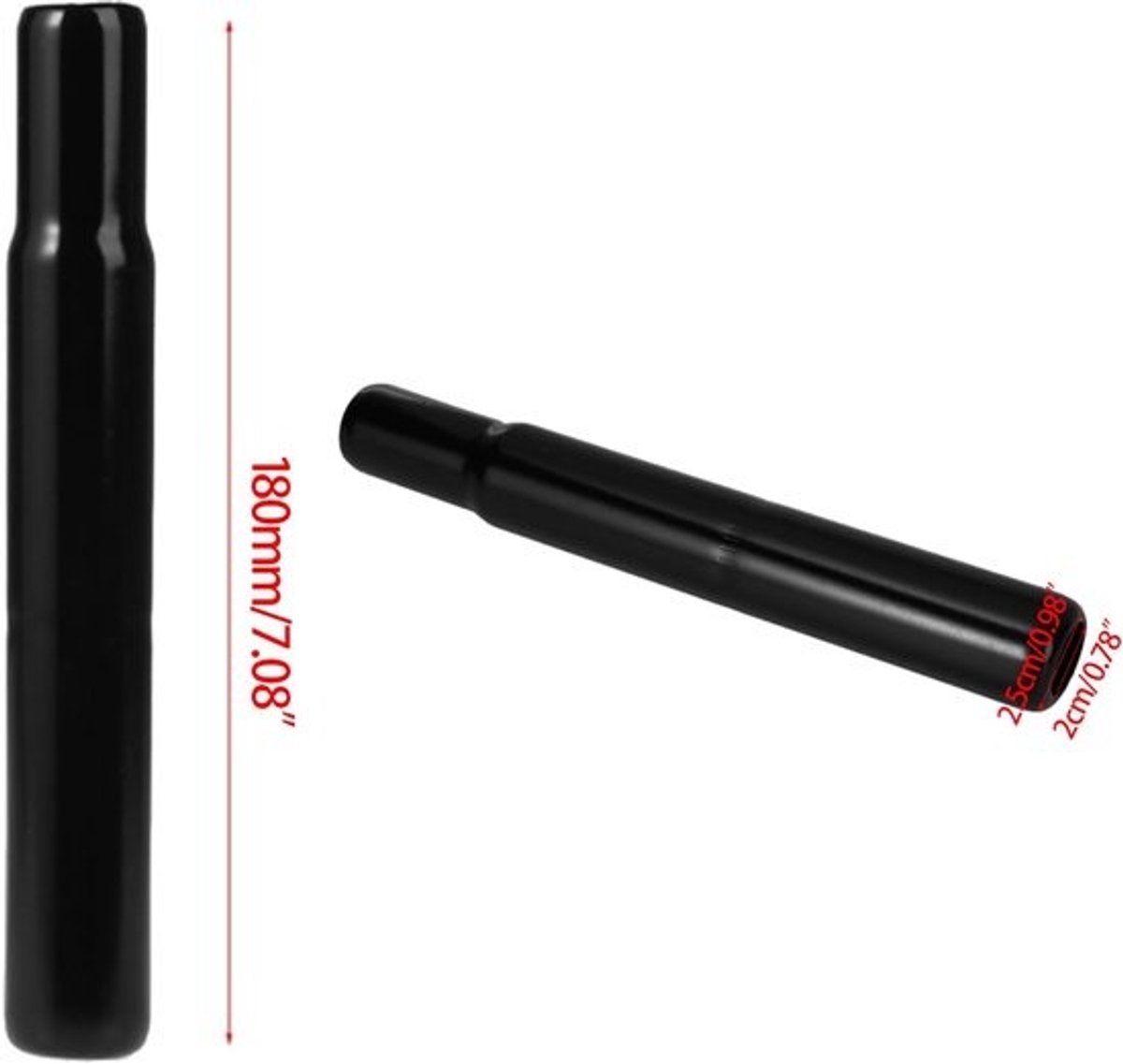 Fiets Zadelpen - Kinderfiets Onderdeel - Fietsen Onderhouden - Roestbestendig Staal - 25.4mm Diameter - Zwart