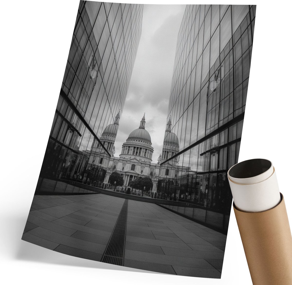Wallfluent Polycanvas Wandposter - Een Ongewone Dolk, Illustratie - 297 x 420 mm - Zwart Illustratie - Rechthoek - Canvasposter - Woonkamer, Slaapkamer, Kantoor - Expressief