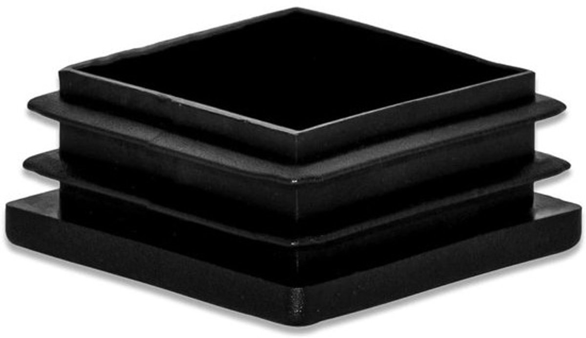 Buisinzetstukken - Eindkappen Meubeldopjes - Meubels Beschermen - Kunststof met Ribben - 38 mm x 38 mm - Zwart