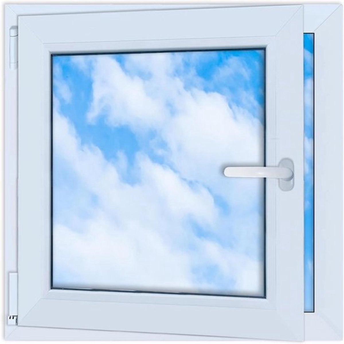 Kunststof raam - Venster kelder - Ventilatie woning - Dubbele beglazing - 70 x 70 cm - Wit