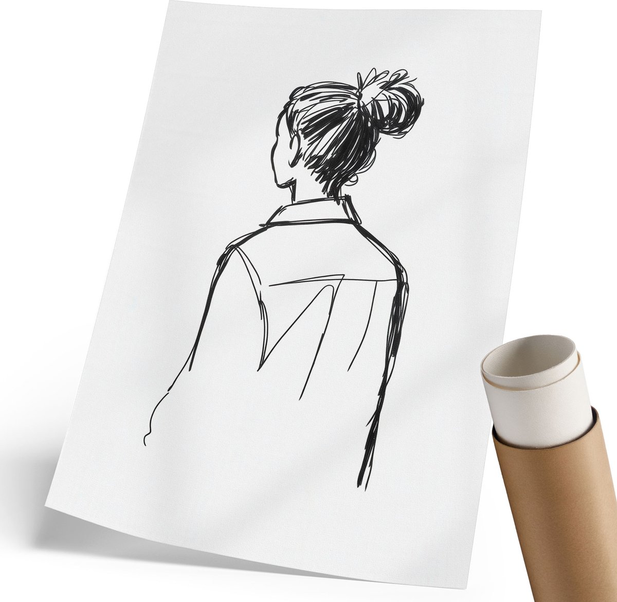 Coloray Polycanvas Wandposter - Futuristische Visie, Illustratie - 420 x 594 mm - Paars Wanddecoratie - Rechthoek - Muurkunst - Woonkamer, Slaapkamer, Kantoor - Anime/manga