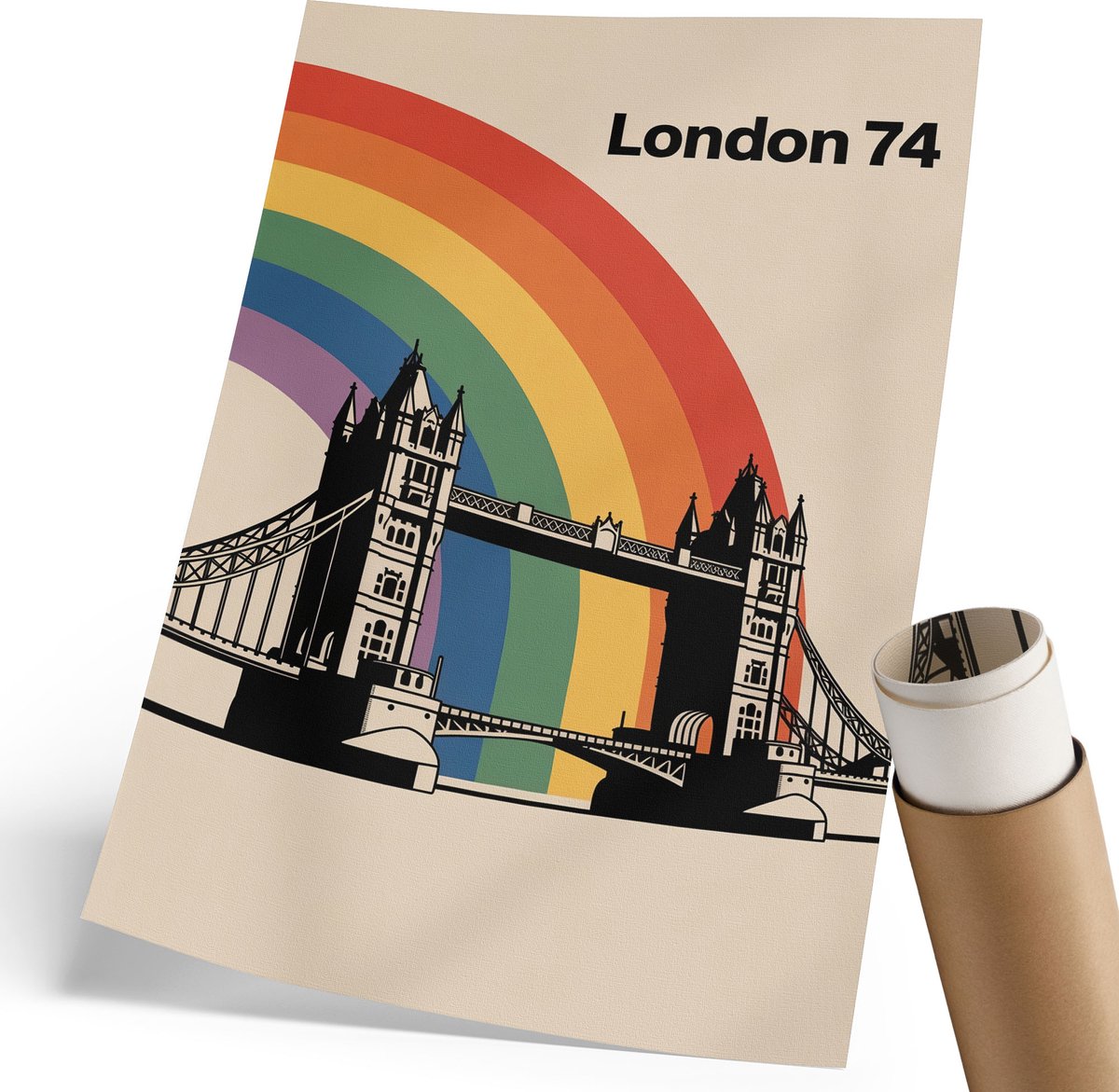 Coloray Polycanvas Poster - Een Boeket Viooltjes, Schilderen - 420 x 594 mm - Zwart Kunst - Rechthoek - Muurdecoratie - Woonkamer, Slaapkamer, Kantoor - Klassiek