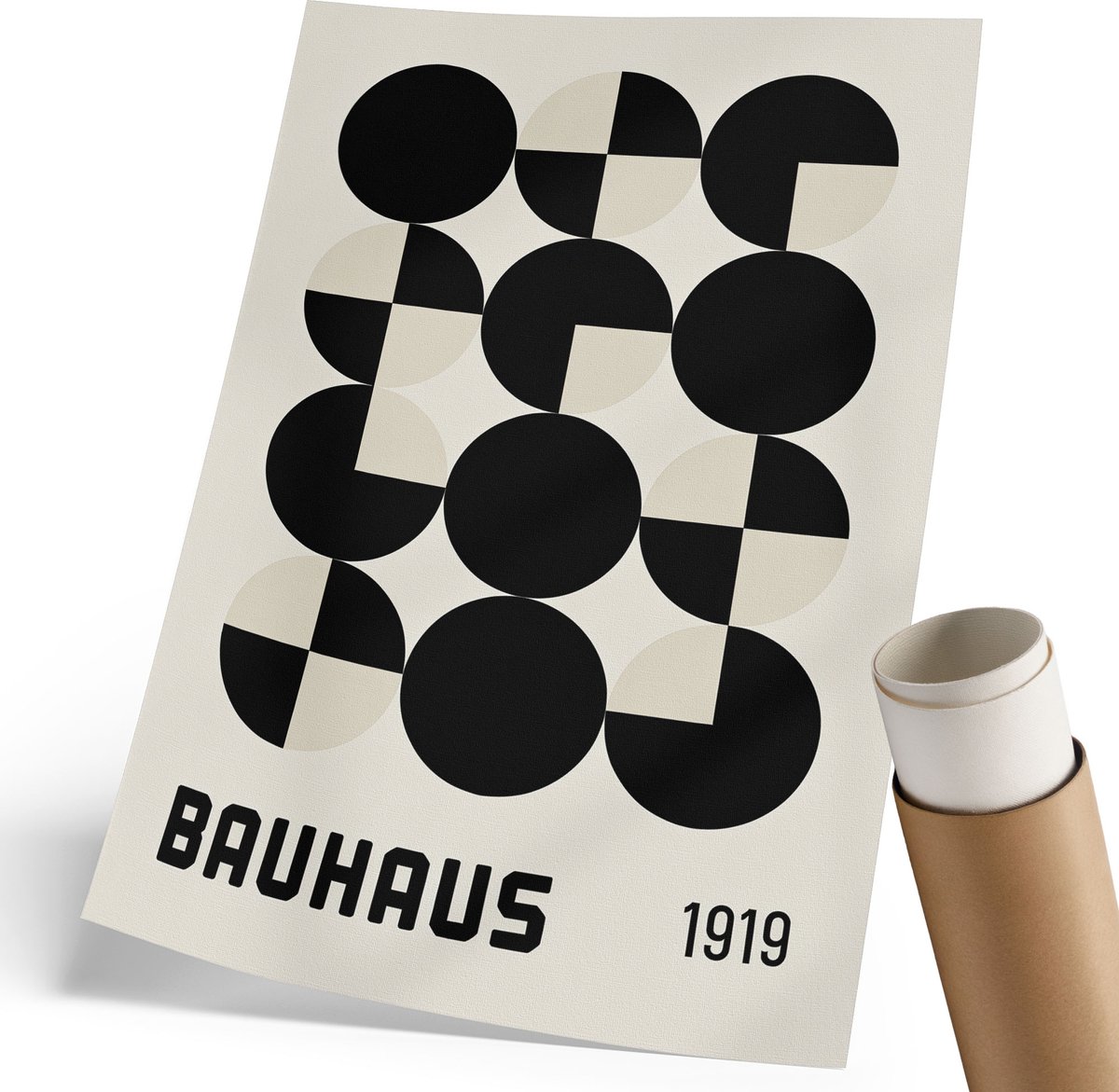 Coloray Polycanvas Wandposter - Boslandschap, Zwart-wit - 420 x 594 mm - Grijs Decoratie - Rechthoek - Wandkunstwerk - Kantoor - Industrieel