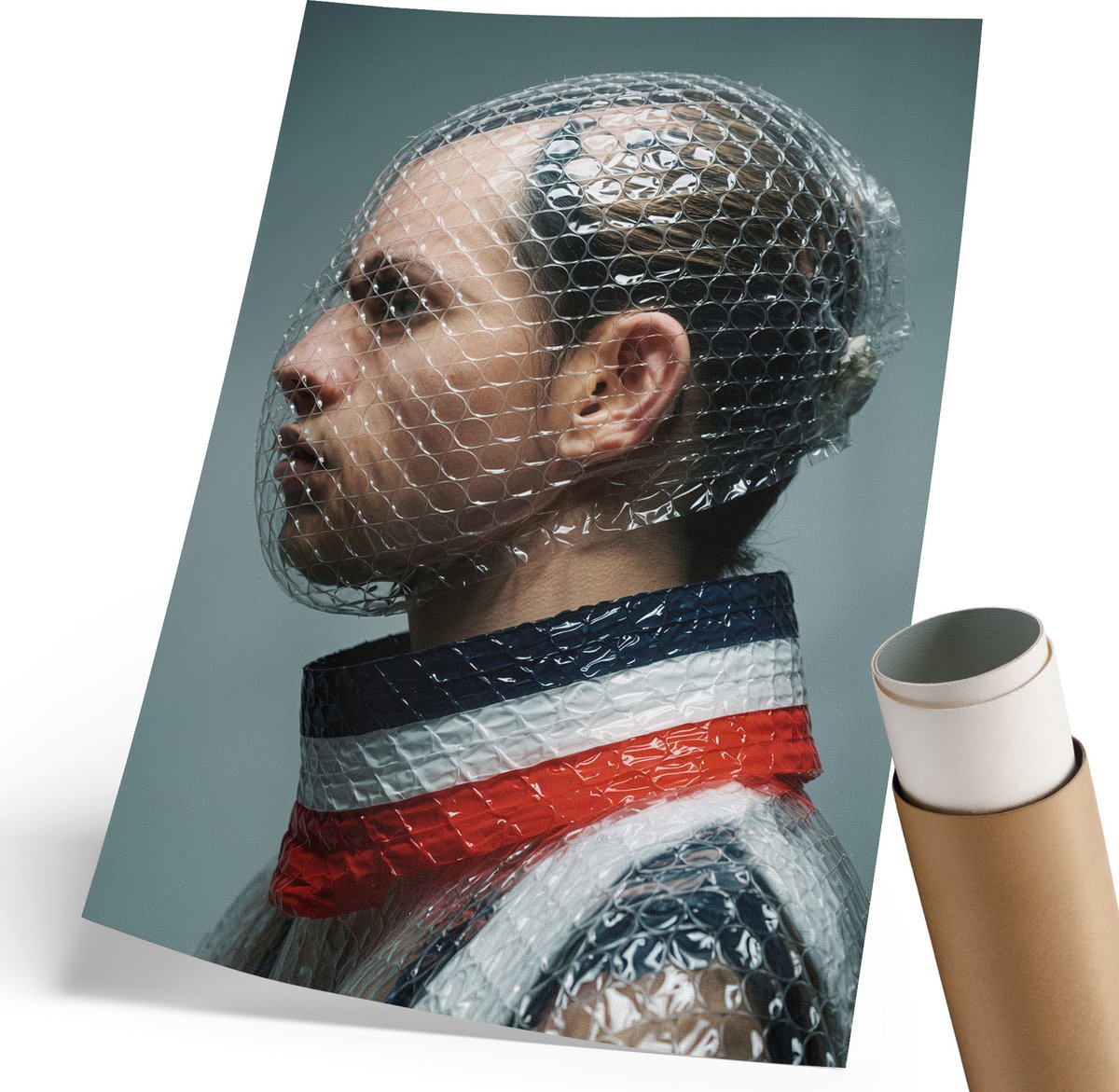 Tulup Polycanvas Wandposter - Stedelijk Westen, Oranje - A2 - Wit Design - Rechthoek - Canvasposter - Woonkamer - Klassiek
