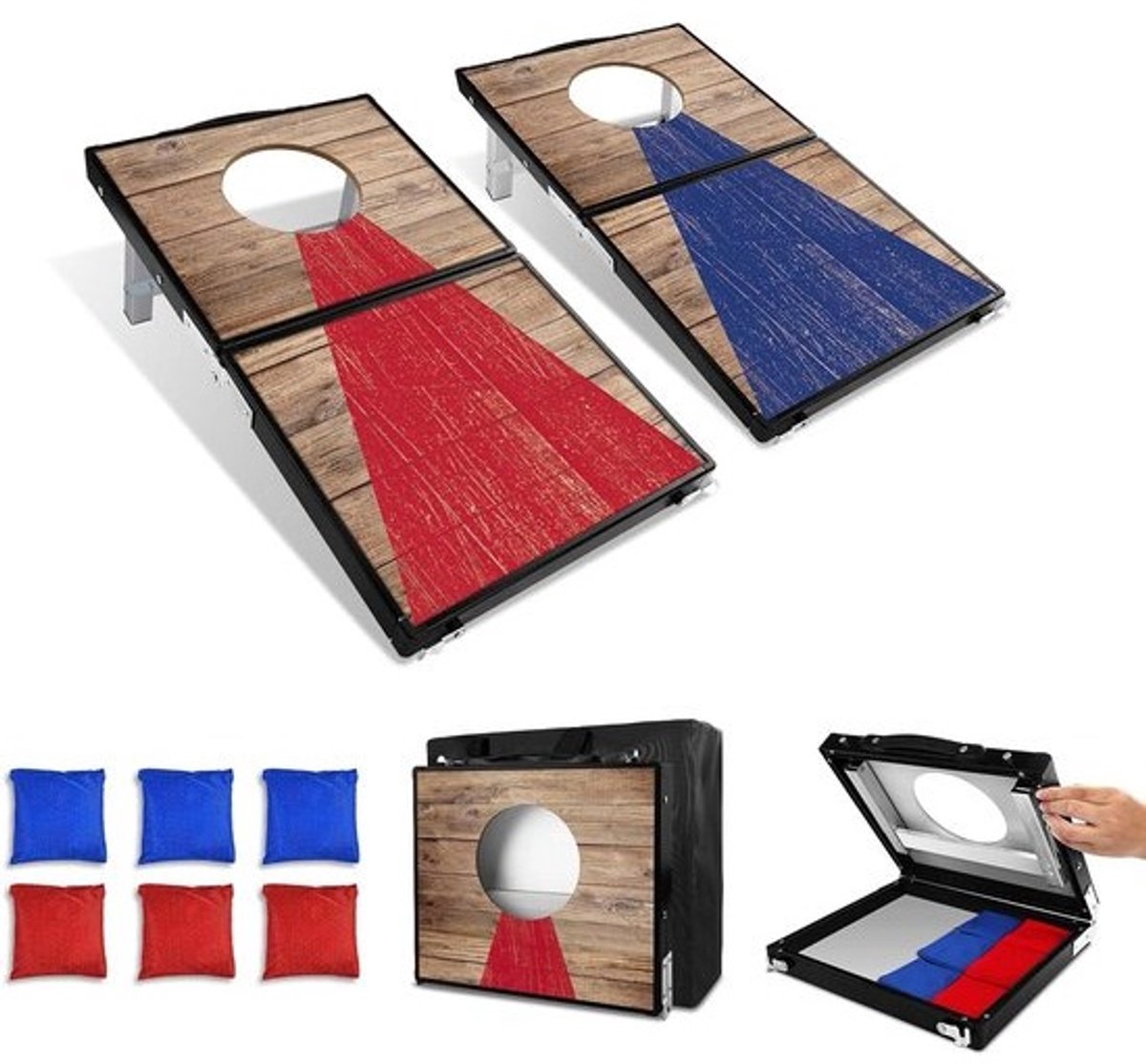 Cornhole Set - Gooispel Zitzakspel - Buiten Spelen - Aluminium Frame - 60 x 35 cm - C