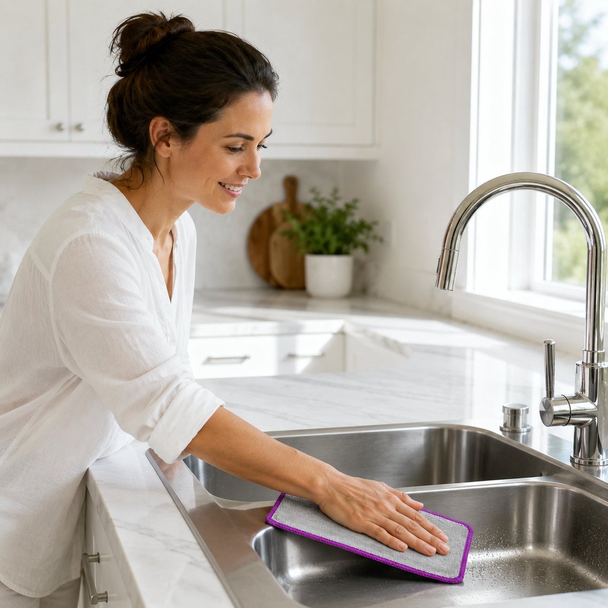 R&H® 6x Dubbelzijdige Microvezel Reinigingsdoeken – Streepvrije Glasdoek voor Ramen, Spiegels en Keuken, 30x30 cm