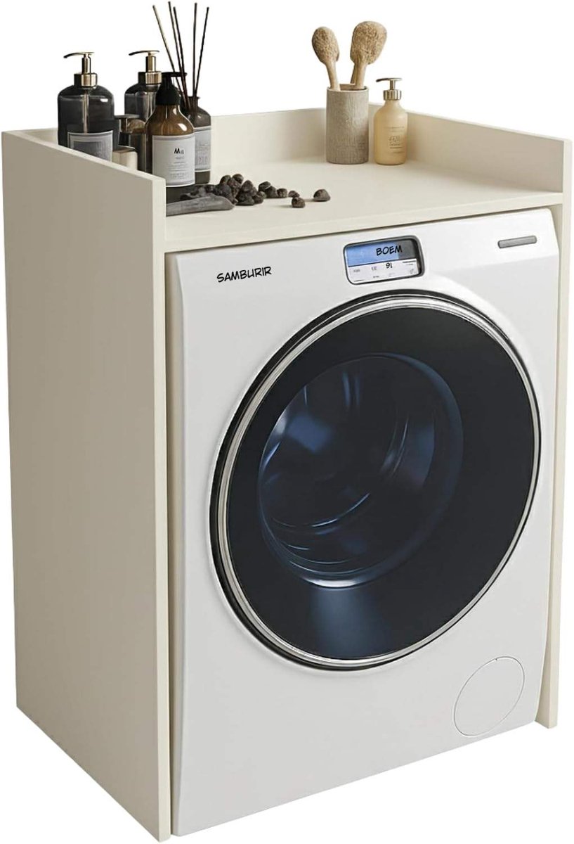 Kavora Wasmachine Ombouw - Wasmachine Meubel - Wasmachine Kast - Beige - 62cm x 66cm x 97cm