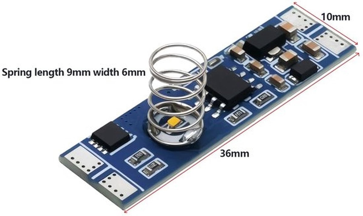 LED-dimmermodule - 12-24V dimbaar - Aanraakdetectie - 36x10mm - Aluminium profiel - Voor LED-strip - 2 stuks