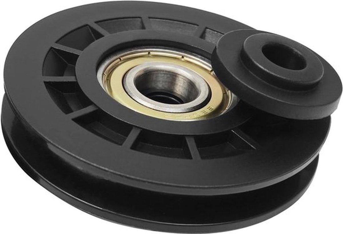 Universele 90mm Katrol - Voor fitnessapparatuur - Duurzaam - Zwart - Vervangingsonderdeel - Geschikt voor kabelmachines - 2 stuks