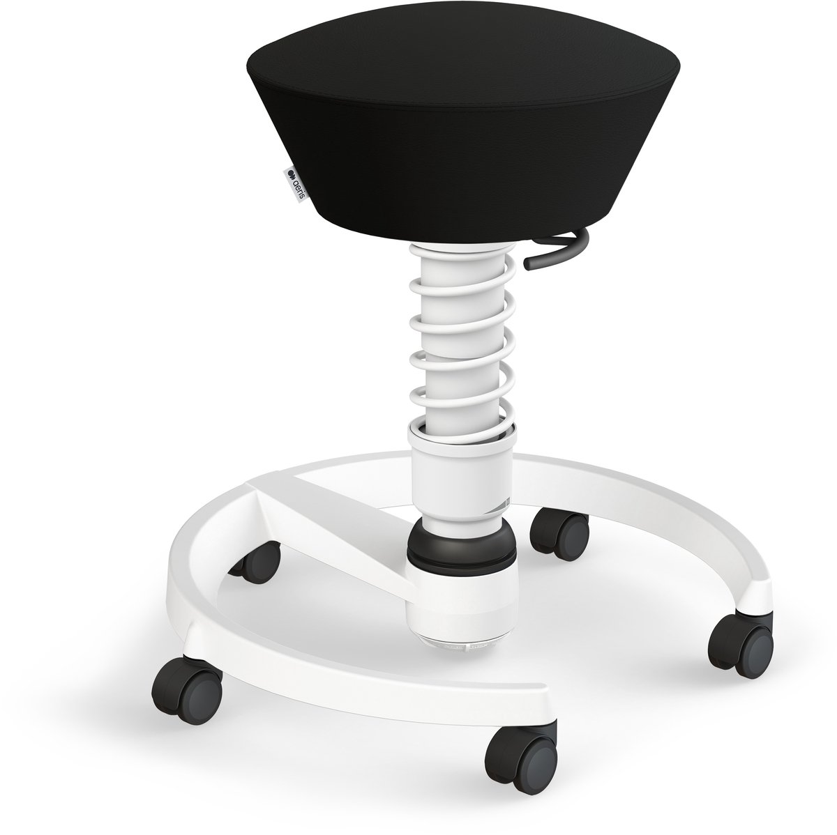Aeris Swopper Light - ergonomische bureaustoel - zachte wielen - voor kinderen - wit frame - kunstleder Mediflex - zwart