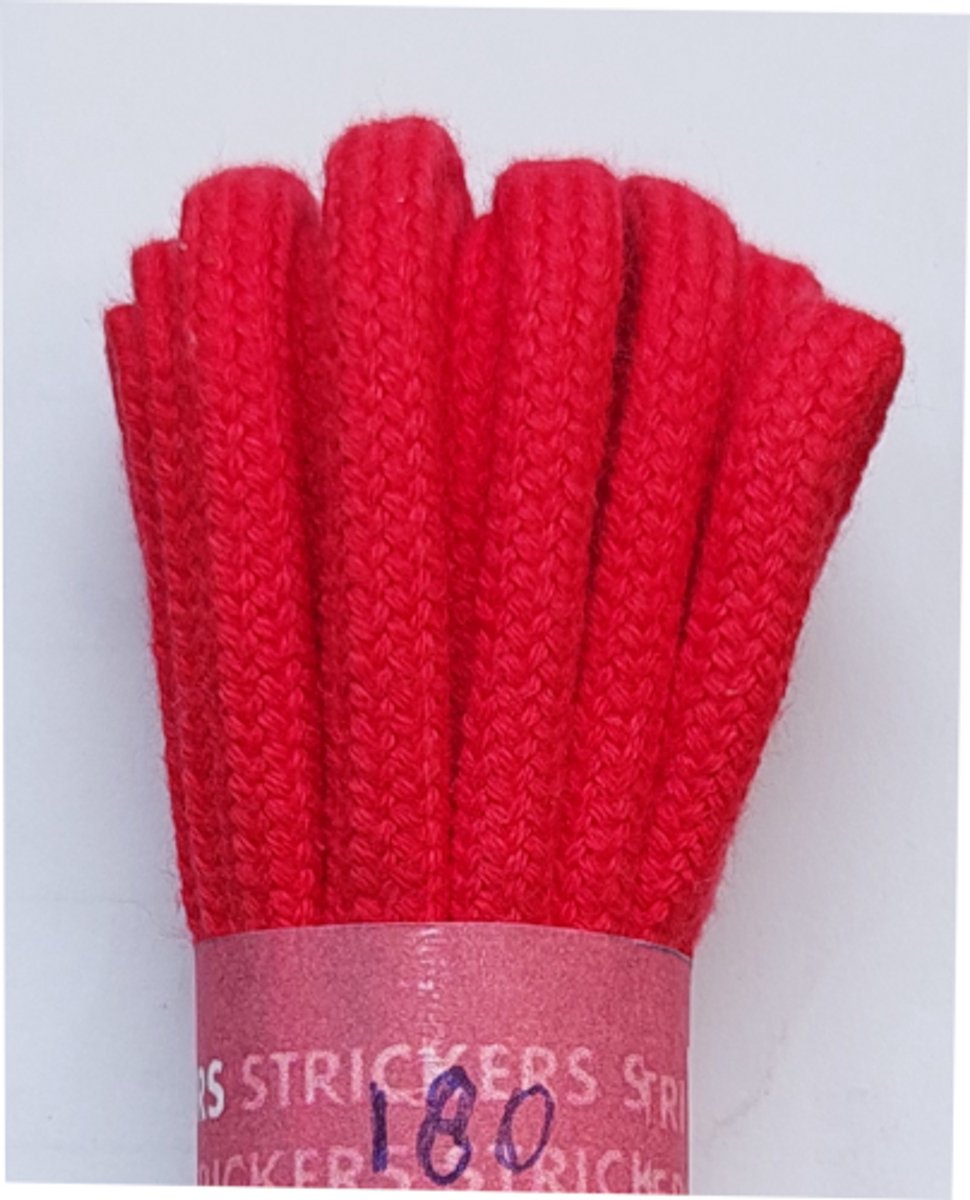 Strickers Veter - Rood - Extra Dik Rond - Lengte 180 cm - Dikte 4,5 mm - Schoenveter