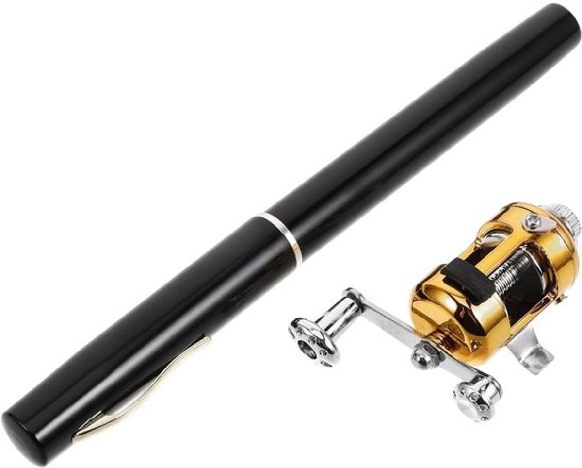 Telescopische Hengel - Vishengel Vissersuitrusting - Vissen Visscènes - Ergonomische Grip - 20.5 cm - Zwart