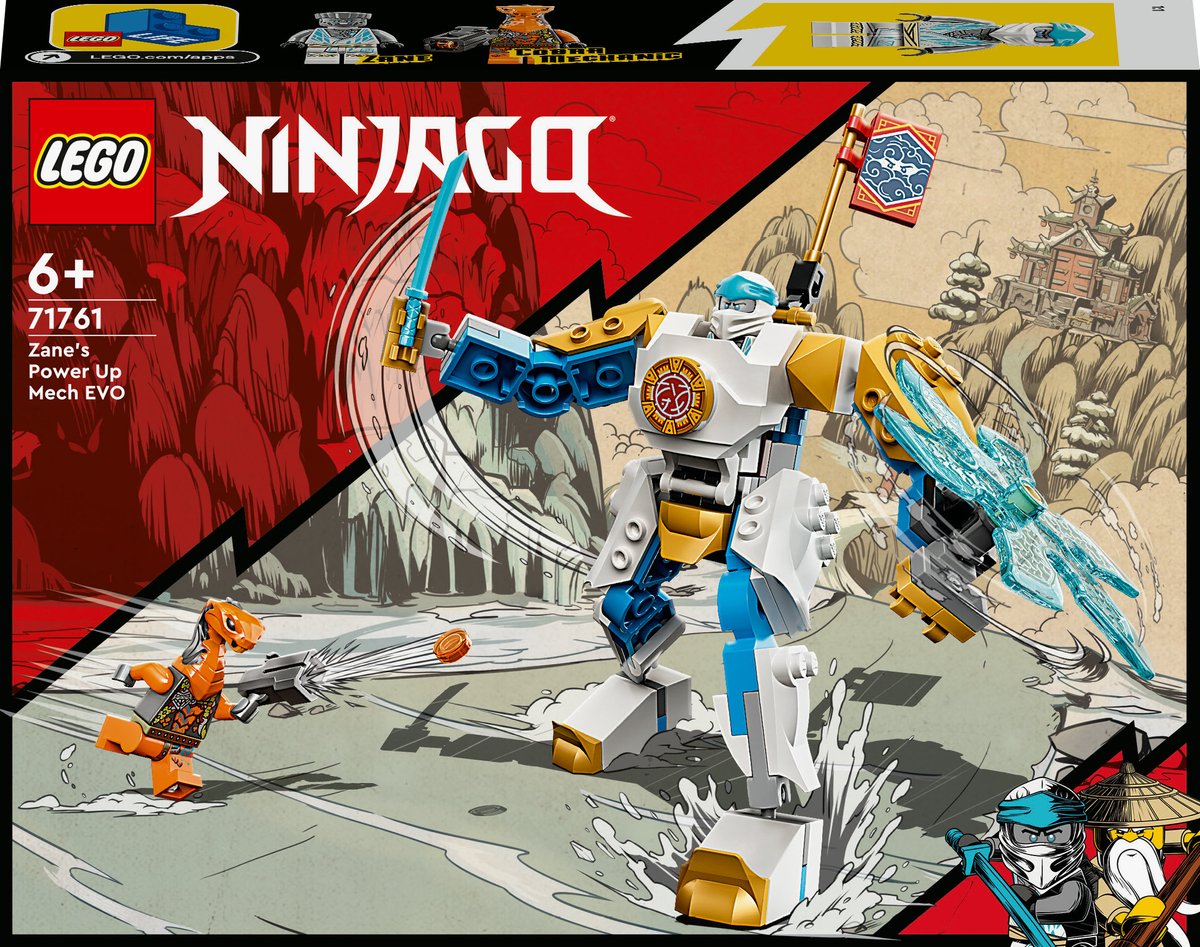 Bol.com LEGO® NINJAGO® Zane's power-upmecha EVO 71761 speelset met een speelgoedmecha, NINJAGO Zane en een slangenfiguur; creati... aanbieding