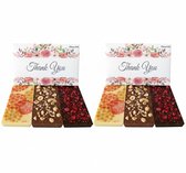 Bedankt cadeau (set van 2 chocolade dozen) - Thank you gift - Chocoladecadeau voor Juf, Meester, collega - Dag van de zorg cadeau - Fairtrade Chocolade - Brievenbuspakket - Handgemaakte chocolade