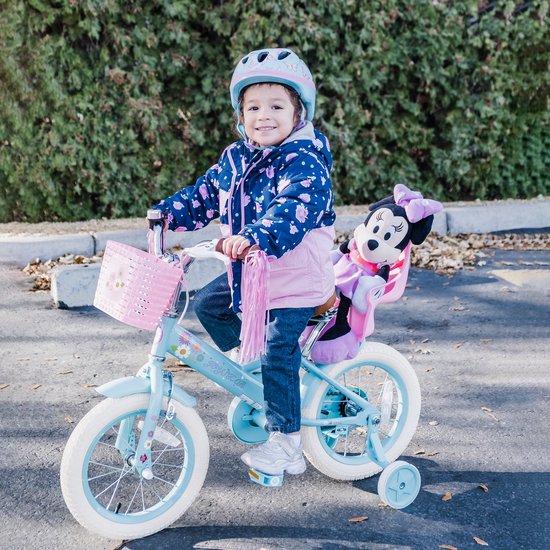Joystar Little Daisy Meisjesfiets - 14 Inch - Mandje - Poppenzitje - Zijwieltjes - Bel - Handrem - Blauw van JOYSTAR — afbeelding 3