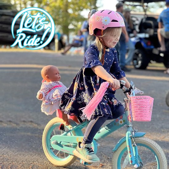 Joystar Little Daisy Meisjesfiets - 16 Inch - Mandje - Poppenzitje - Zijwieltjes - Bel - Handrem - Blauw van JOYSTAR — afbeelding 3