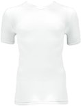 Een wit kort T-shirt met V-hals voor heren.