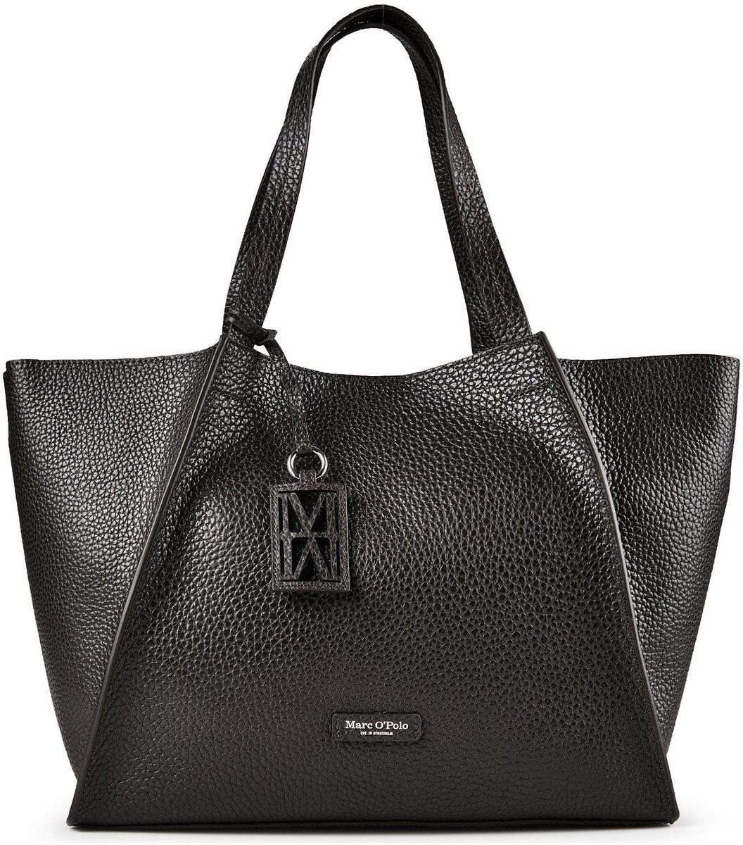 Marc O'Polo Leren shopper schoudertas Biana Shopper Burnt Coffee donkerbruin