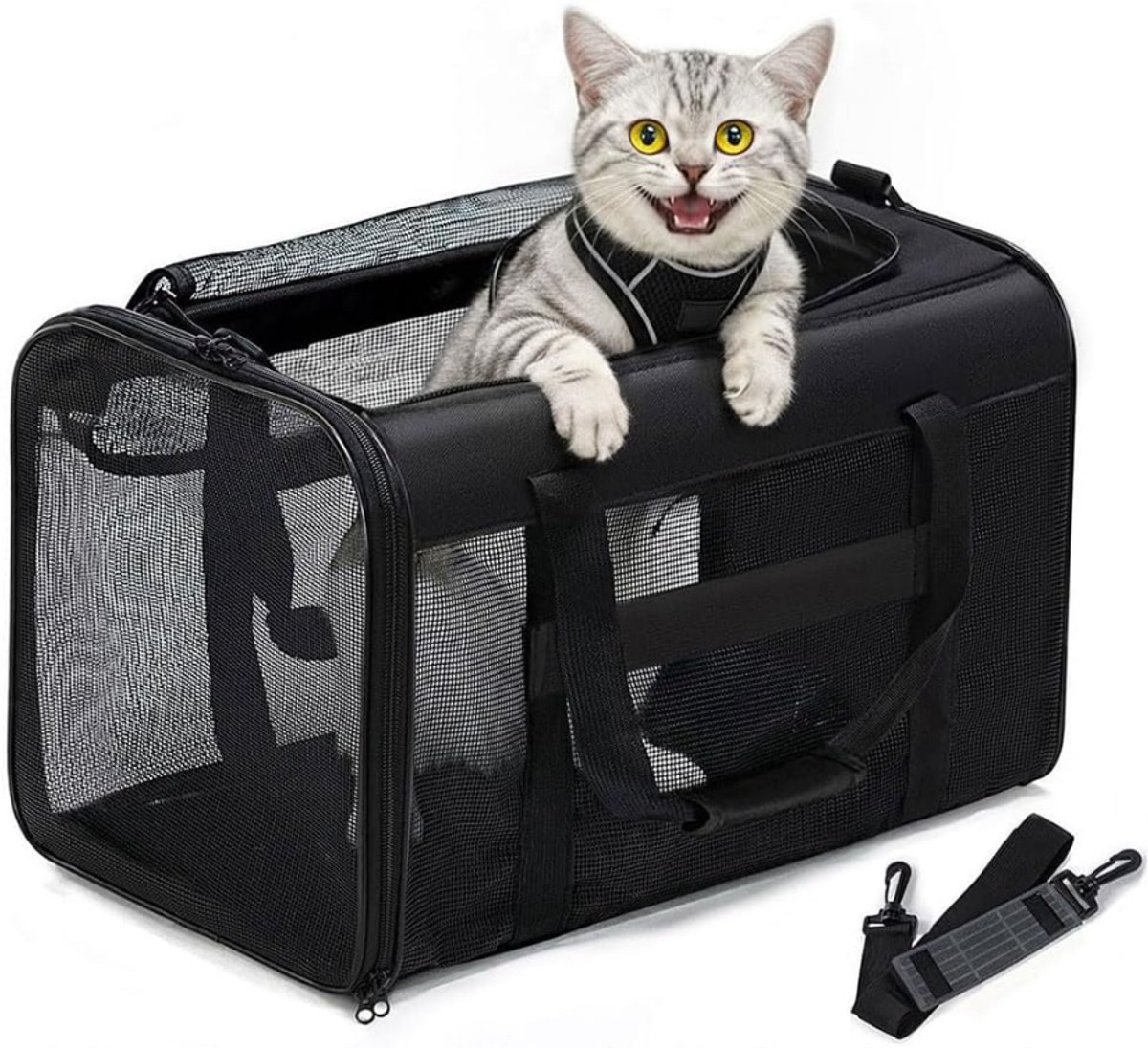 DYVNS® Kattenbench - Kattenkooi - Kattenhok Opvouwbaar - Zwart