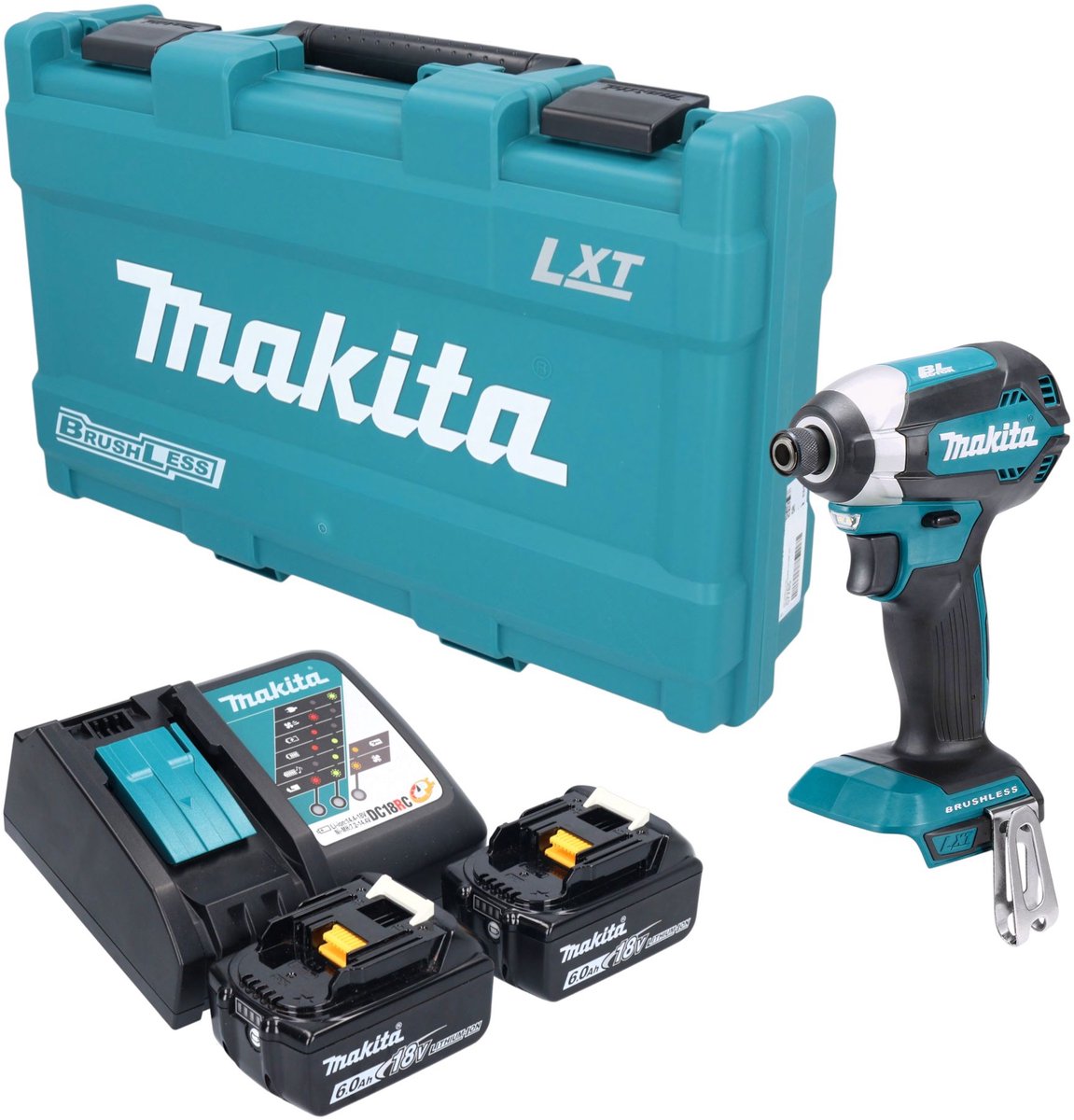 Makita DTD 153 RGK accu-slagmoersleutel 18 V 170 Nm 1/4" borstelloos + 2x accu 6,0 Ah + oplader + koffer