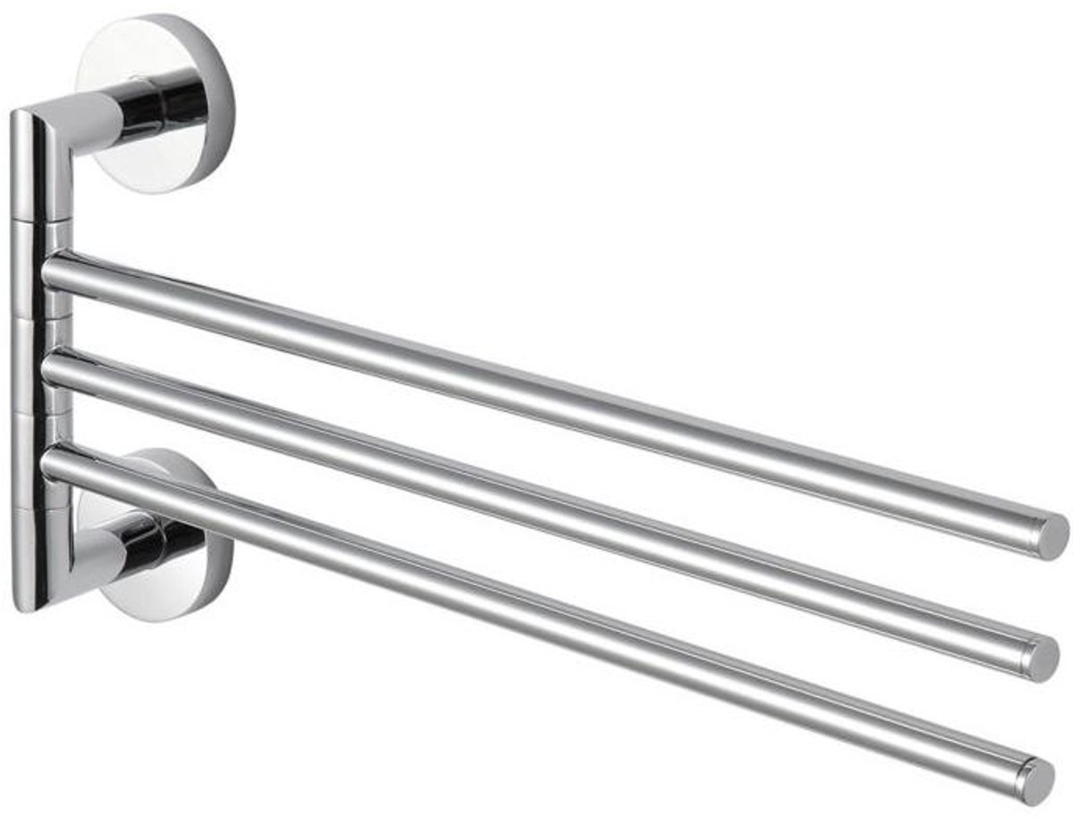 Stella Chrom Wandkapstok met 3 Draaibare Armen - 07.130