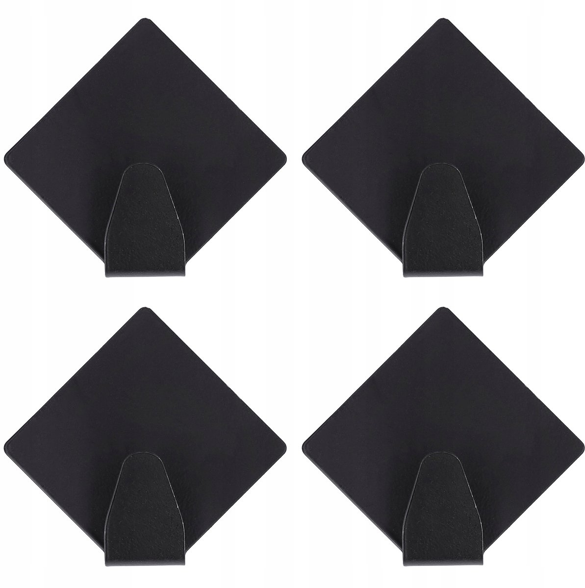 4x Zelfklevende Haakjes CADRO - Zwart, RVS - Badkamer & Keuken