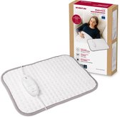 Inventum HNK18 elektrisch warmtekussen 44x33 cm - Automatische uitschakeling - 3 warmtestanden - Fleece - Verwarmingskussen - Heating pad - Wit/Grijs