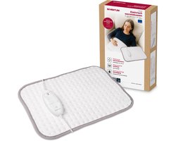 Inventum HNK18 elektrisch warmtekussen 44x33 cm - Automatische uitschakeling - 3 warmtestanden - Fleece - Verwarmingskussen - Heating pad - Wit/Grijs