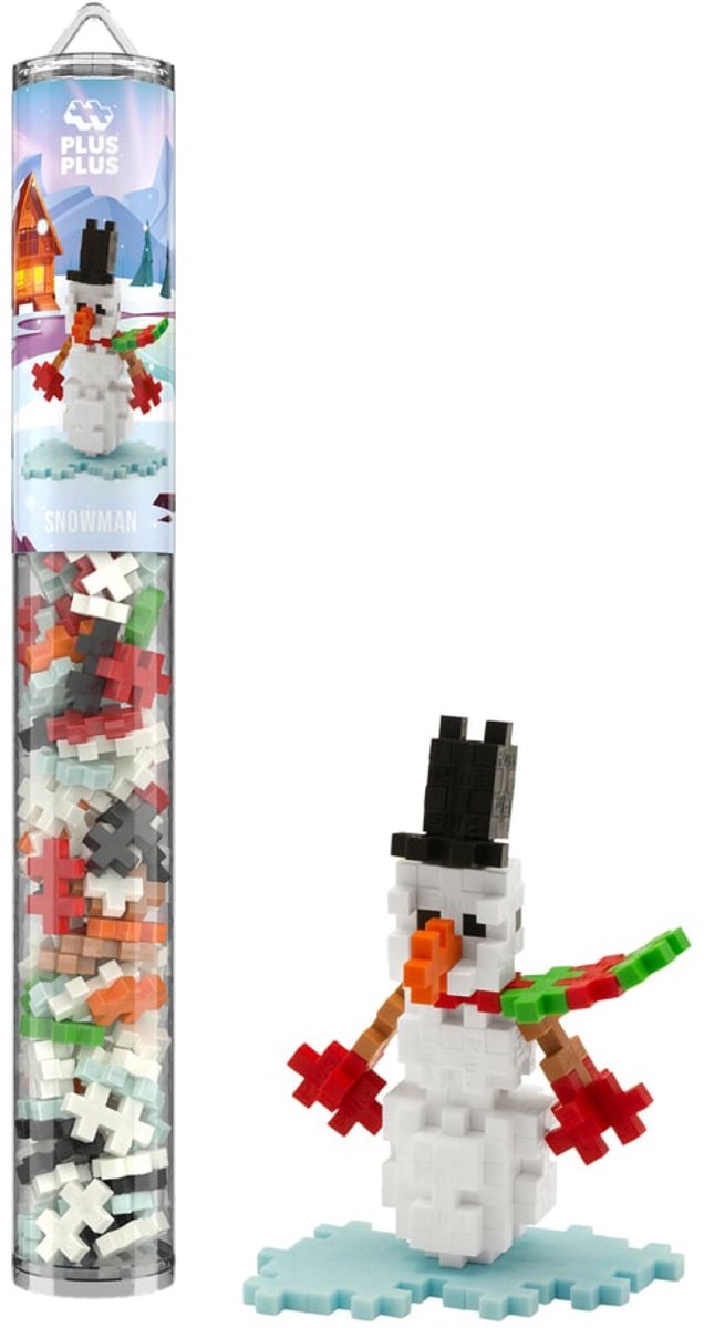 Plus-Plus snowman sneeuwpop 100 delige bouwset - 4381 - bouwspeelgoed - constructiespeelgoed - set met bouwstenen - vanaf 5 jaar