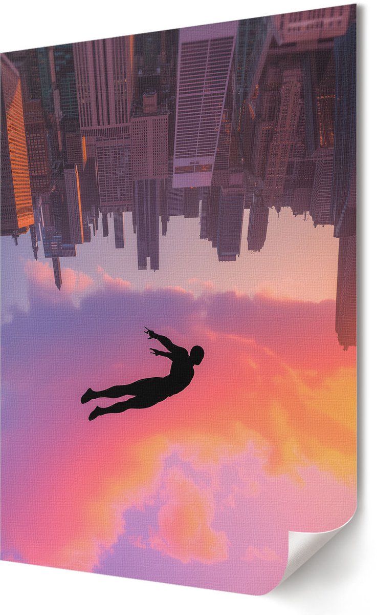 Coloray Canvas Poster Polycanvas - Vlucht Van Dromen, Fotografie - 420 x 594 - Oranje Poster - Rechthoek - Kunstposter - Woonkamer, Slaapkamer, Kantoor - Modern