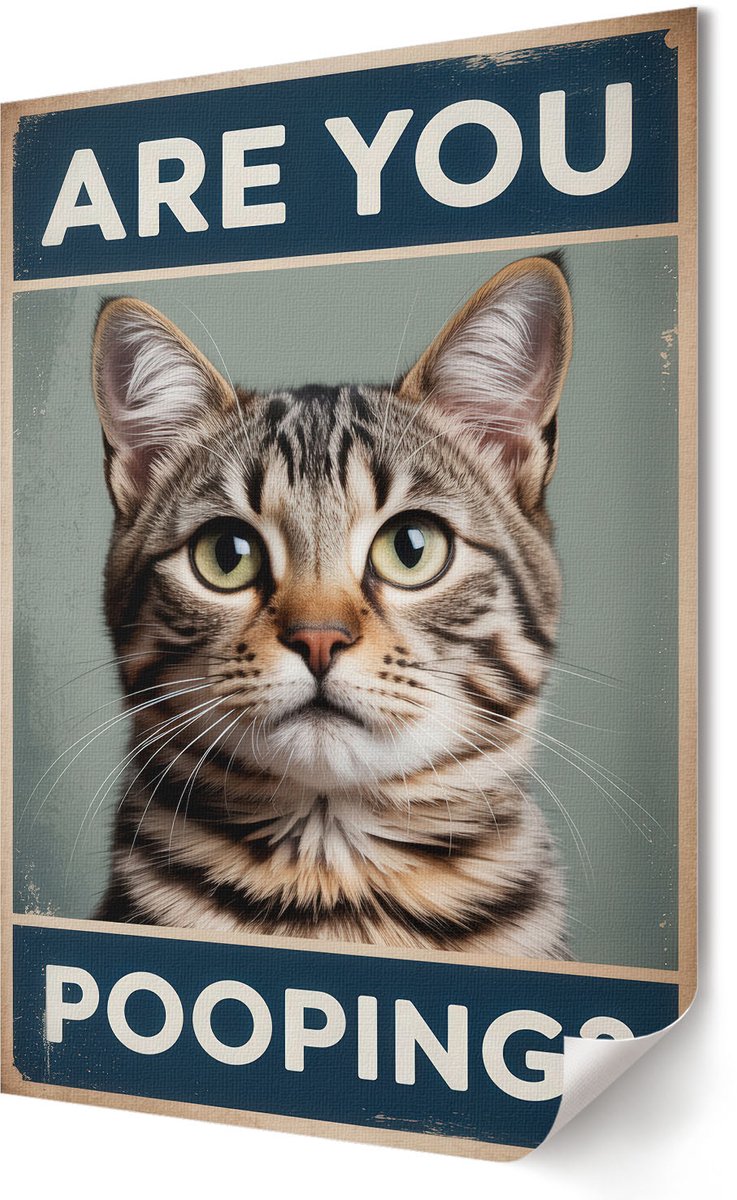Coloray Polycanvas Wandposter - Ben Je Aan Het Poepen?, Poster - 420 x 594 - Bruin Poster - Rechthoek - Canvasposter - Woonkamer, Slaapkamer, Kantoor - Humoristisch