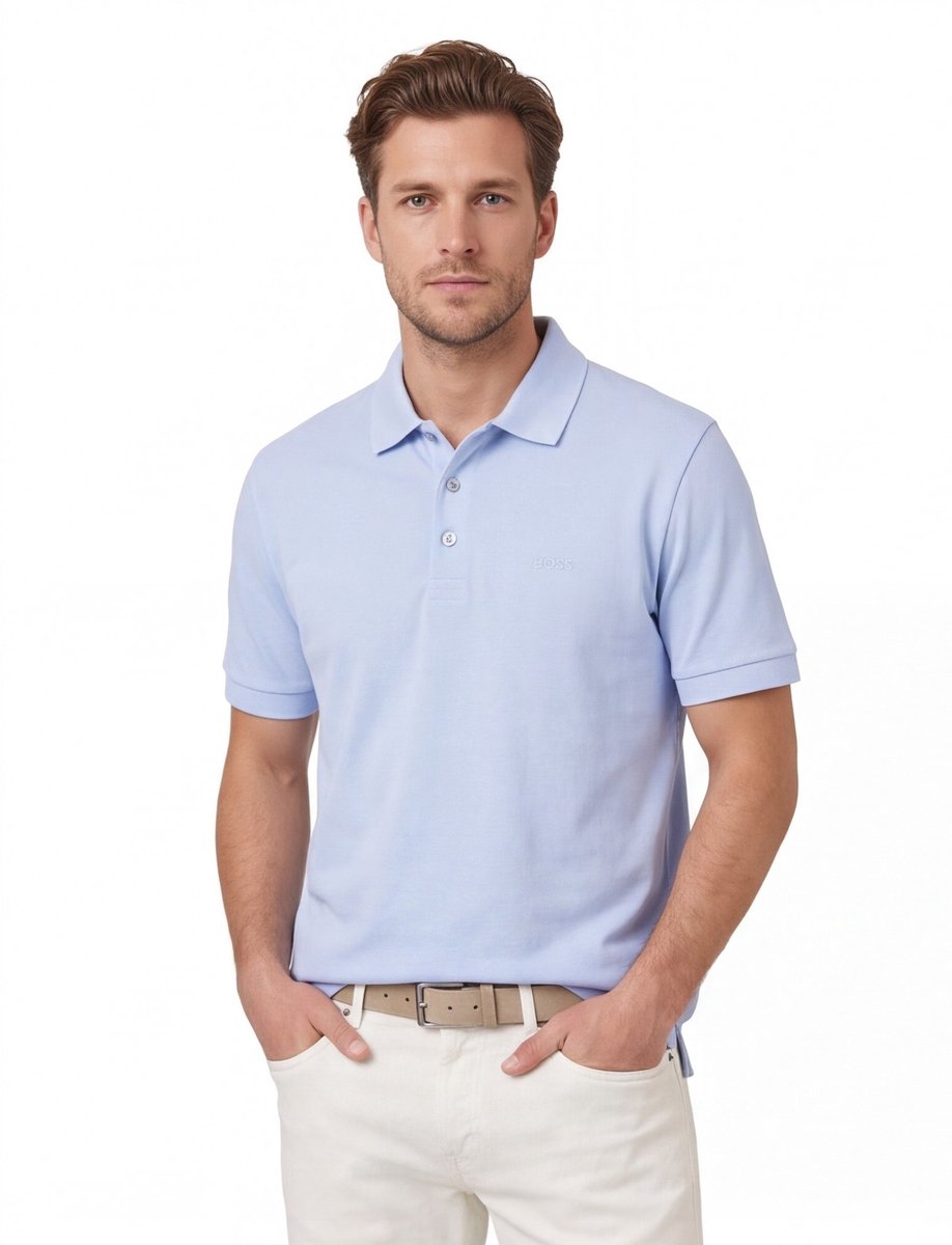 Hugo Boss poloshirt korte mouw lichtblauw