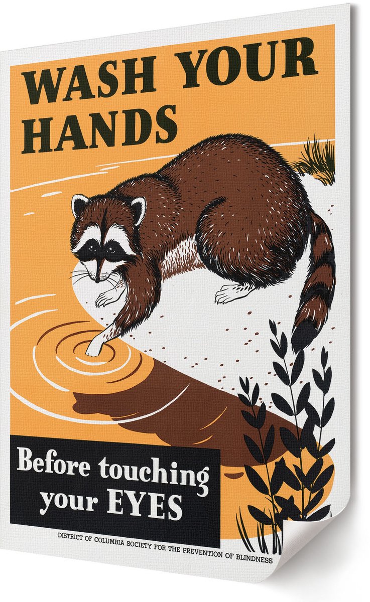 Coloray Polycanvas Wandposter - Was Je Handen, Illustratie - 420 x 594 - Oranje Wanddecoratie - Rechthoek - Canvasposter - Woonkamer, Slaapkamer, Kantoor - Humoristisch